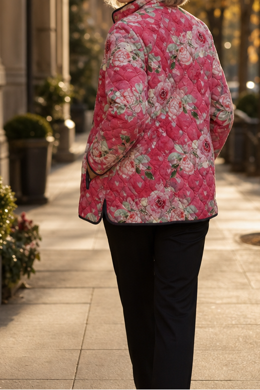 Wearbella | Floral Print Quilted Puffer Jacket for Women