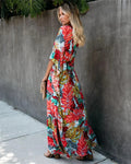 Women's Boho Floral Wrap Maxi Dress 2