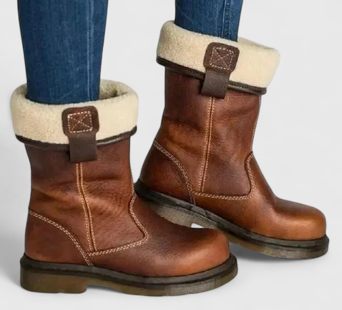 Shareen | Faux Leather Winter Boots, Timeless
