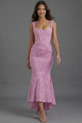 Maxi Dress Ruched Corset Bodice Fishtail Hem 3