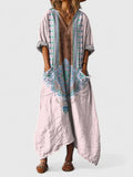 Maxi Dress Cotton Paisley Print Boho Oversized Pockets 3