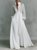 Maxi Dress Cotton Linen Blend Button Front Stand Collar 1