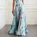 Maxi Wrap Dress Chiffon Deep V-Neck Sleeveless Floor Length 2