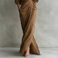 Maxi Wrap Dress Bodycon Deep V-Neck Long Sleeve 4