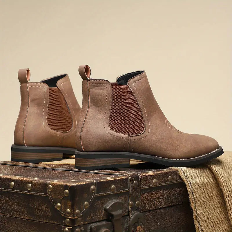 Kieran | Square Toe Pull-On Chelsea Boots for Men