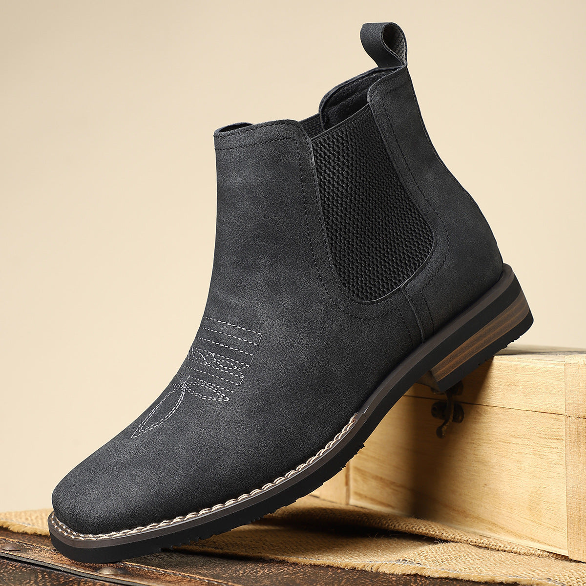 Kieran | Square Toe Pull-On Chelsea Boots for Men