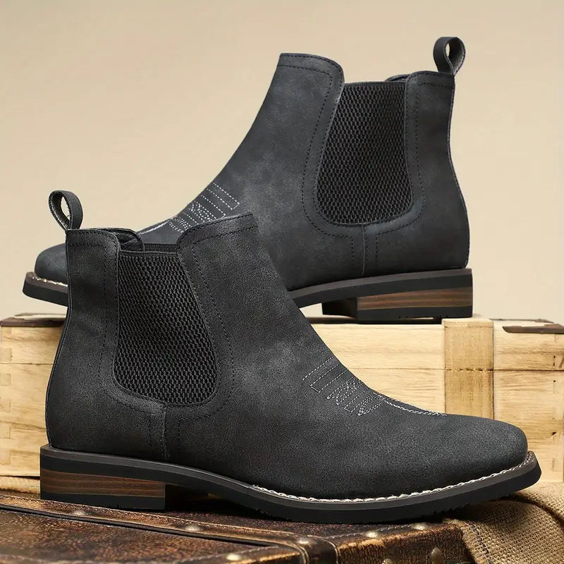 Kieran | Square Toe Pull-On Chelsea Boots for Men