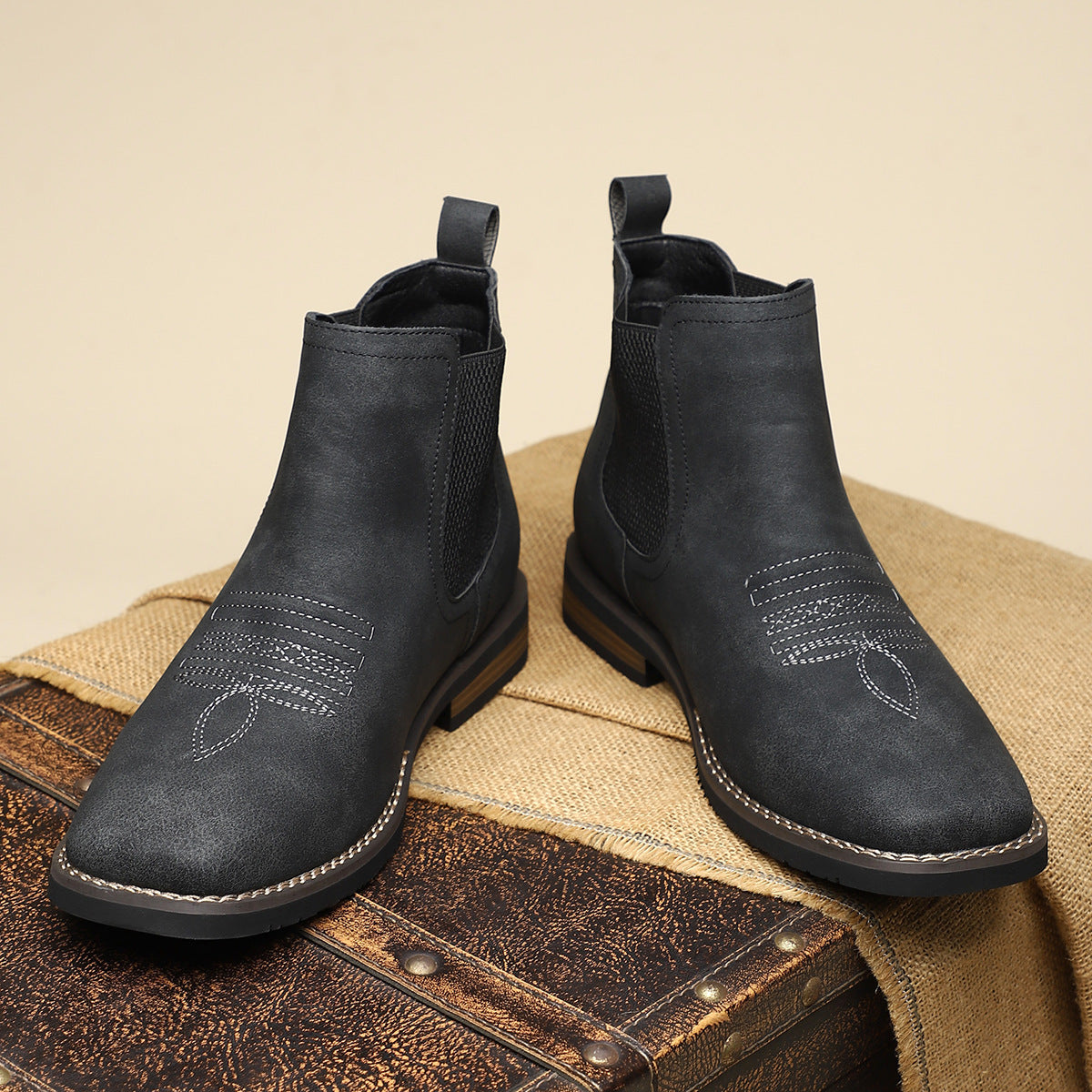 Kieran | Square Toe Pull-On Chelsea Boots for Men