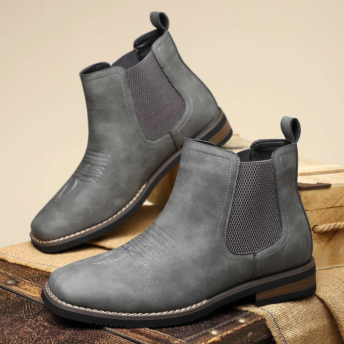 Kieran | Square Toe Pull-On Chelsea Boots for Men