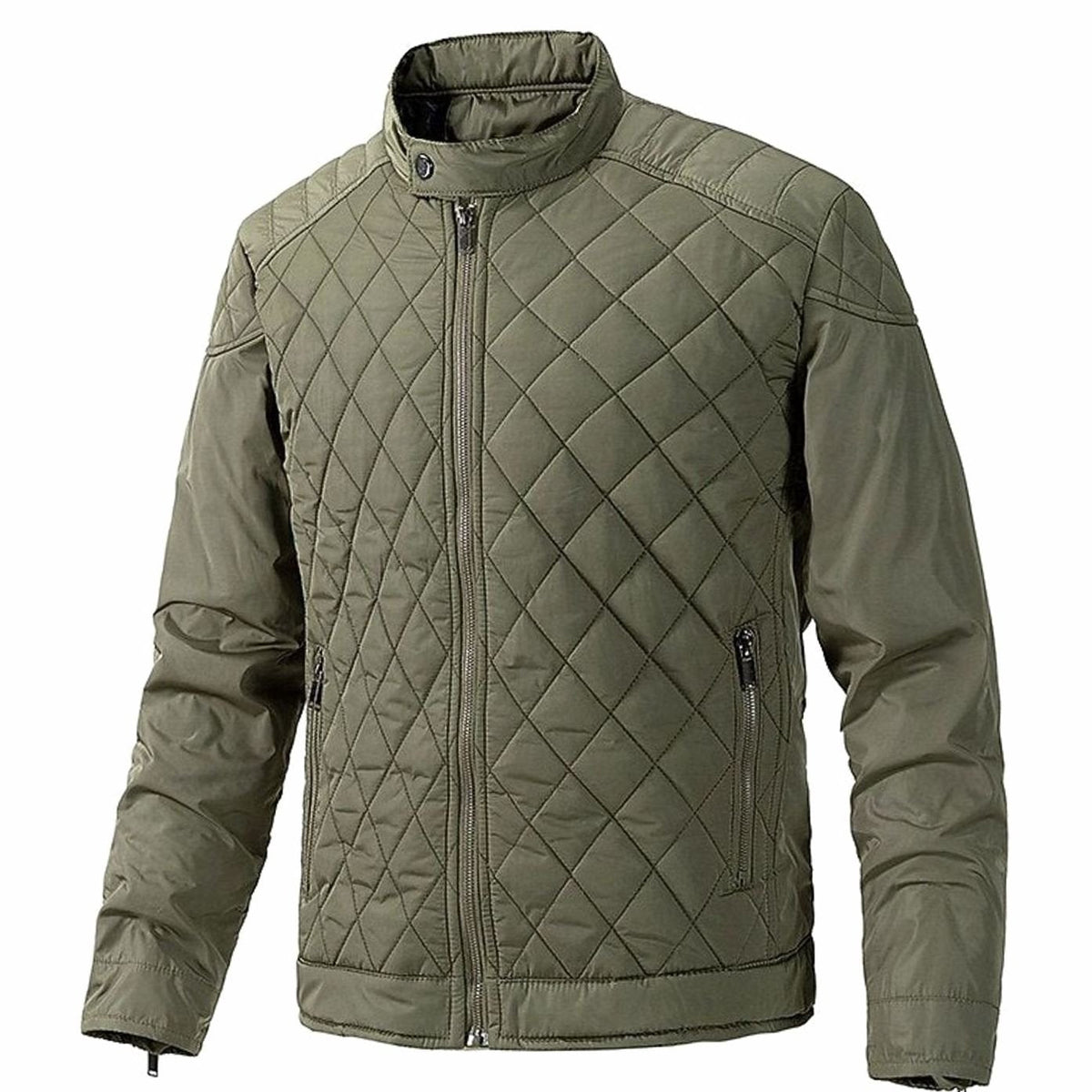 Alexander | Diamond-Quilted Stand-Collar Jacket for Men
