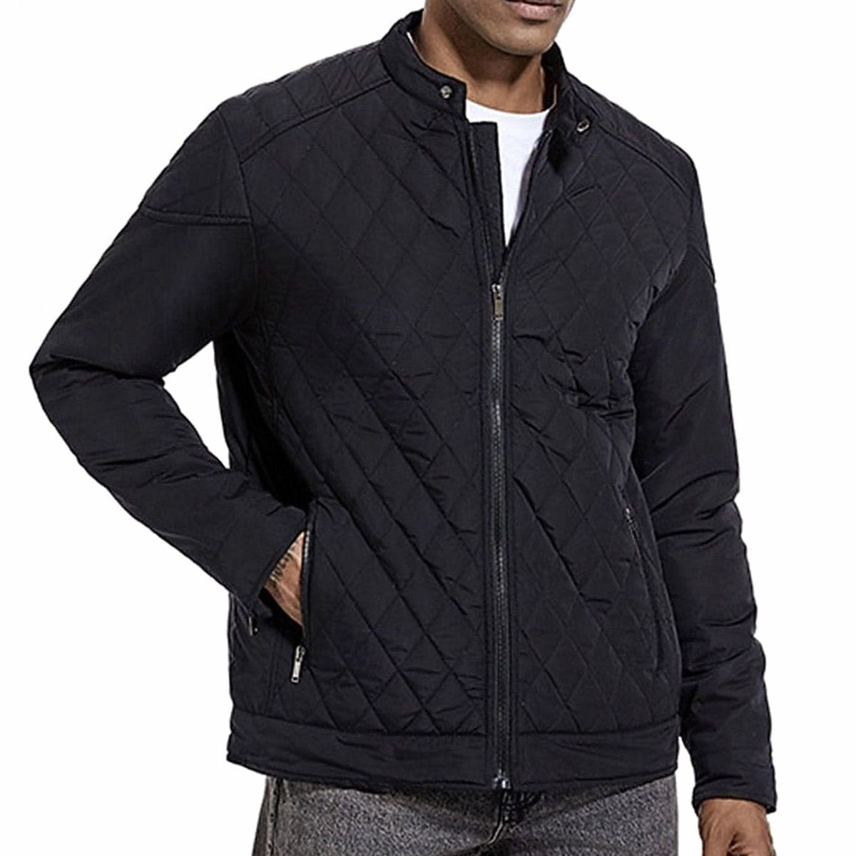 Alexander | Diamond-Quilted Stand-Collar Jacket for Men