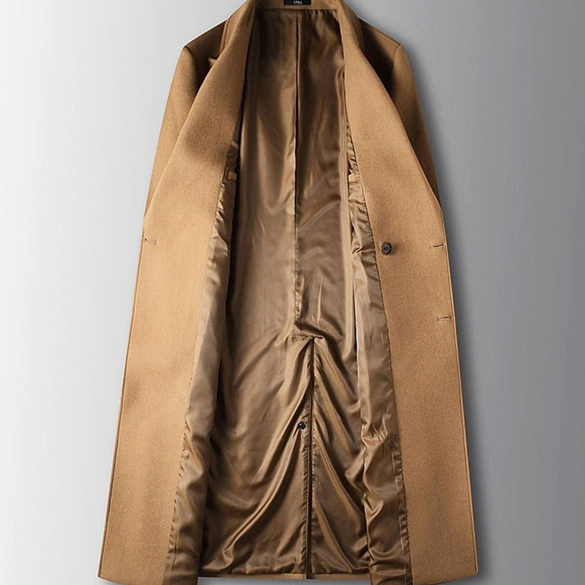 Henry | Double-Breasted Long Wool Overcoat for Men