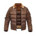 Caleb | Faux Leather Sleeve Quilted Puffer Jacket for Men 1