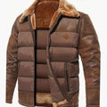 Caleb | Faux Leather Sleeve Quilted Puffer Jacket for Men 2