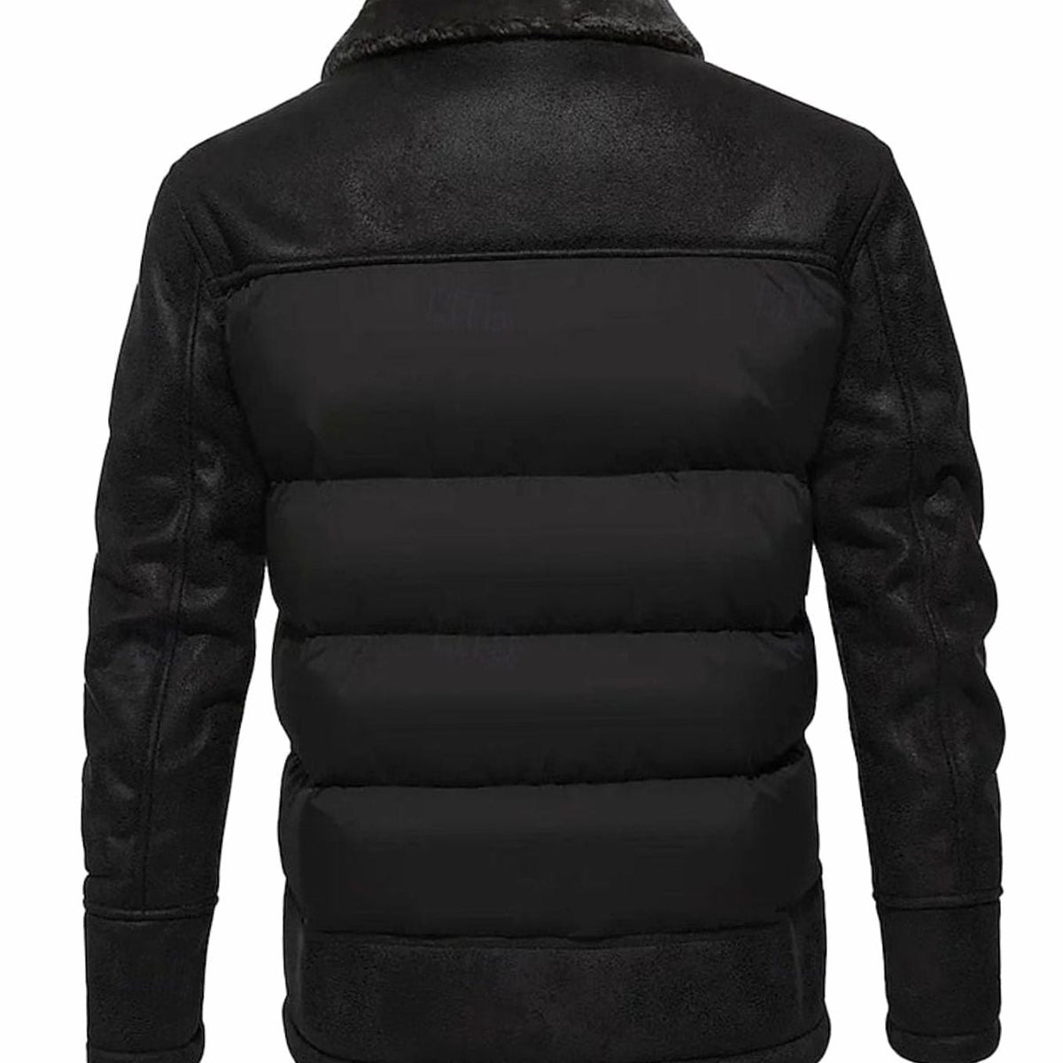 Caleb | Faux Leather Sleeve Quilted Puffer Jacket for Men