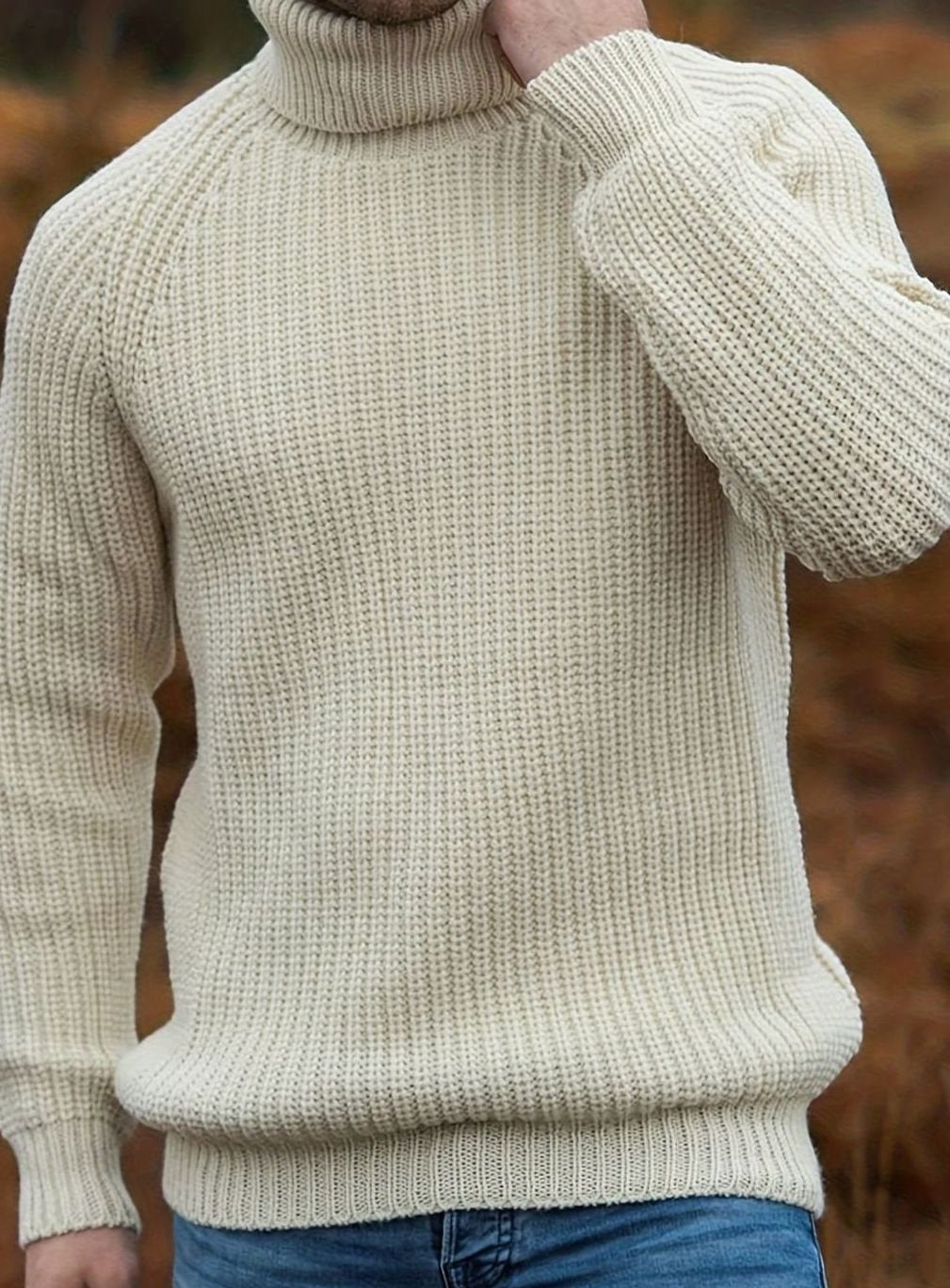 Nolan | Ribbed Knit Turtleneck Sweater for Men