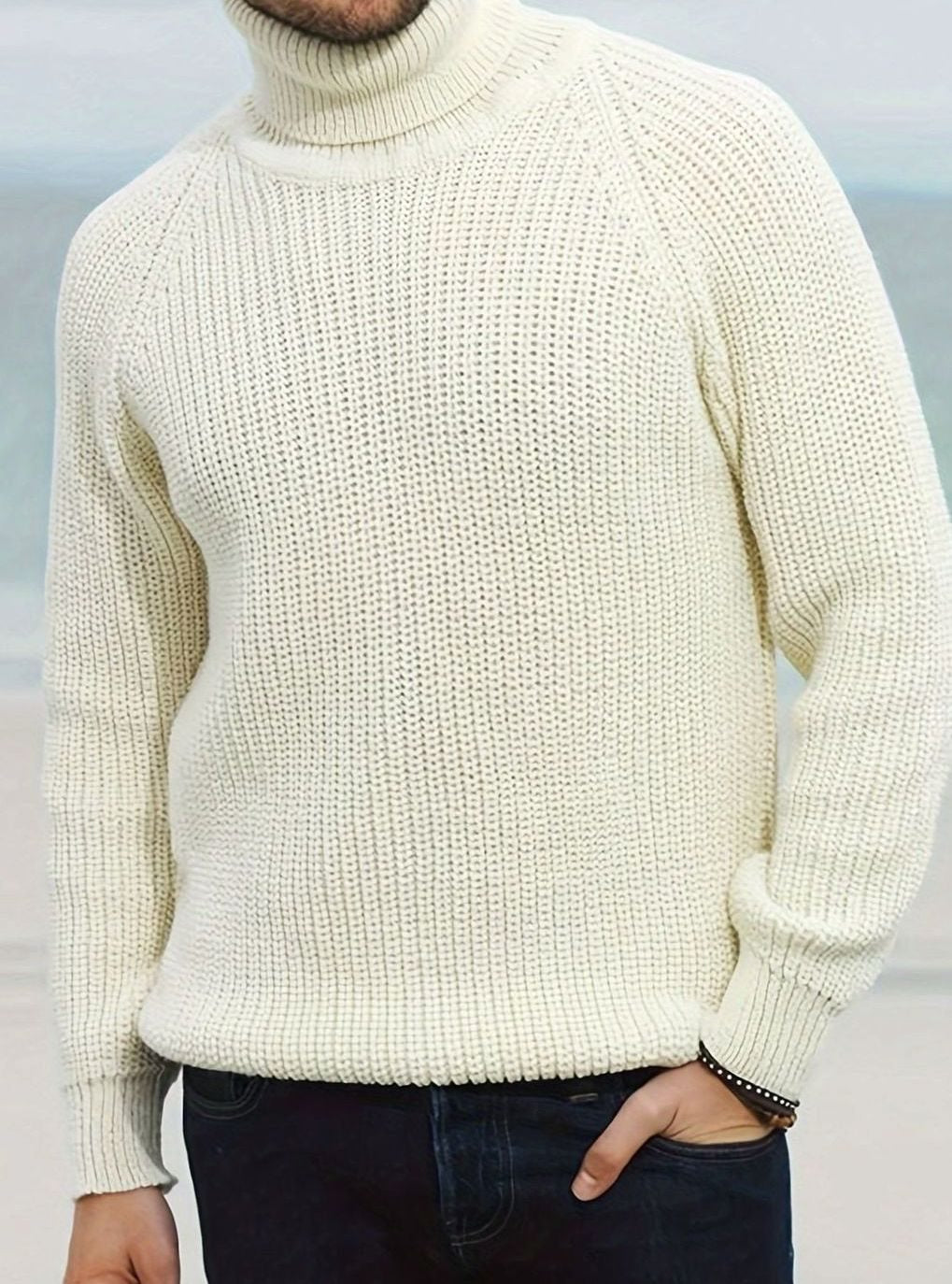 Nolan | Ribbed Knit Turtleneck Sweater for Men