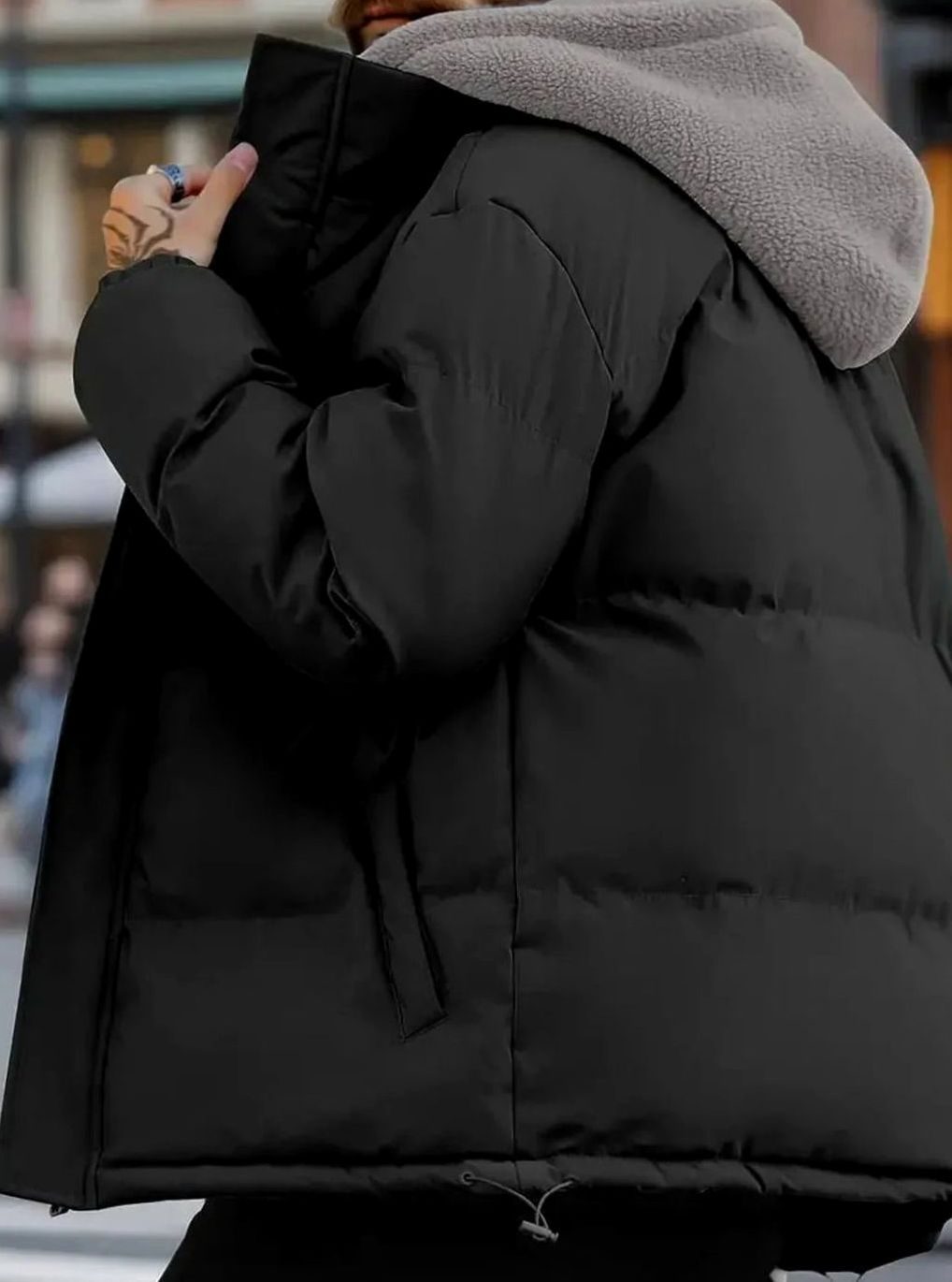 Jonas | Hooded Quilted Puffer Jacket with Sherpa Hood for Men