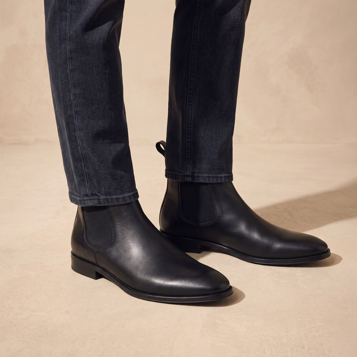 Men's Chelsea Boots, Smooth Pull-On Elastic Side