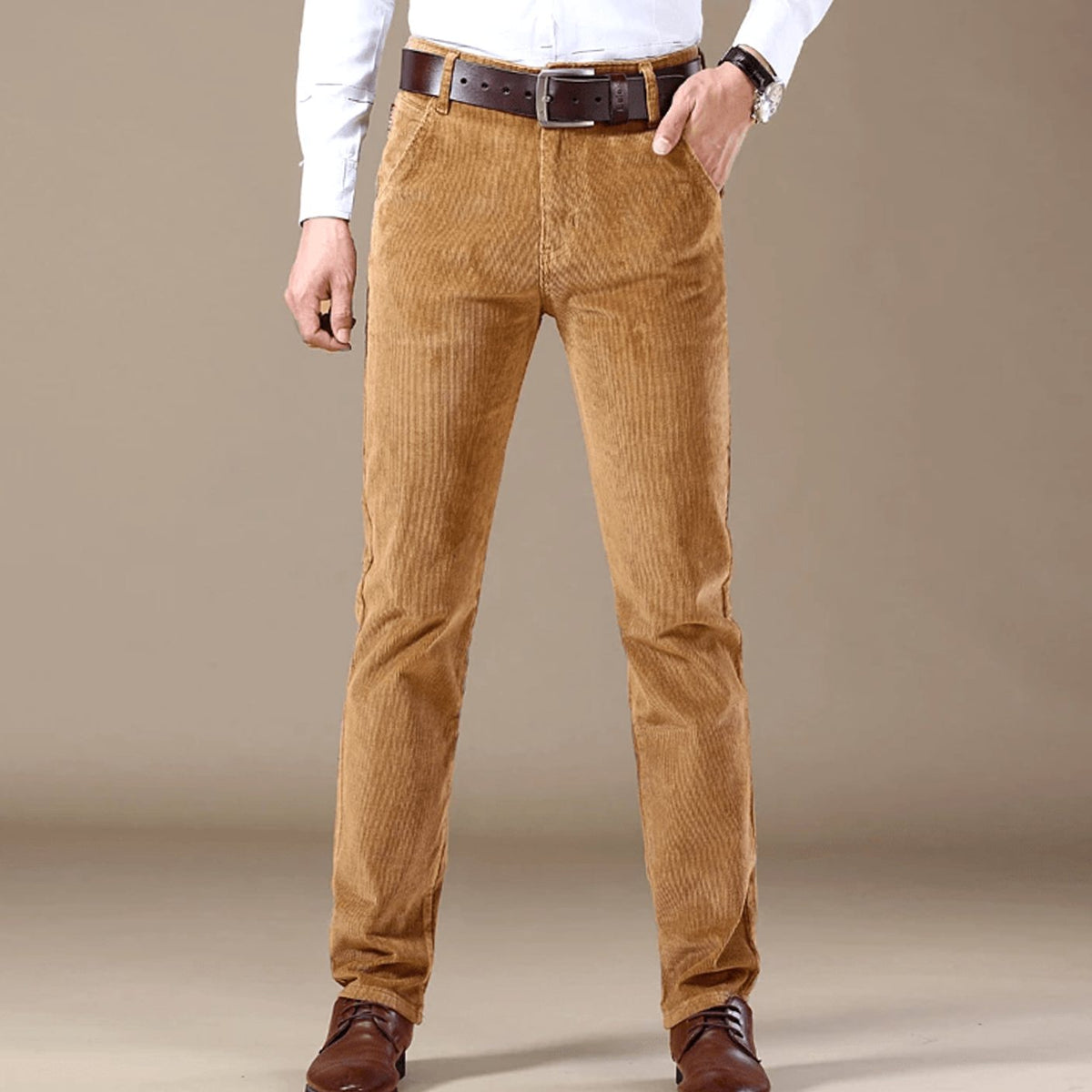 Lucas | Slim-Fit Straight-Leg Corduroy Pants for Men