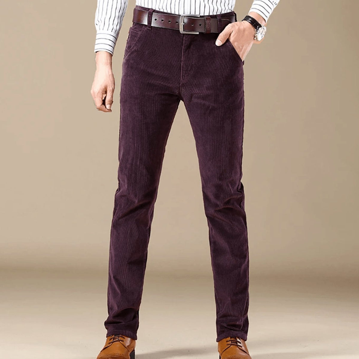 Lucas | Slim-Fit Straight-Leg Corduroy Pants for Men