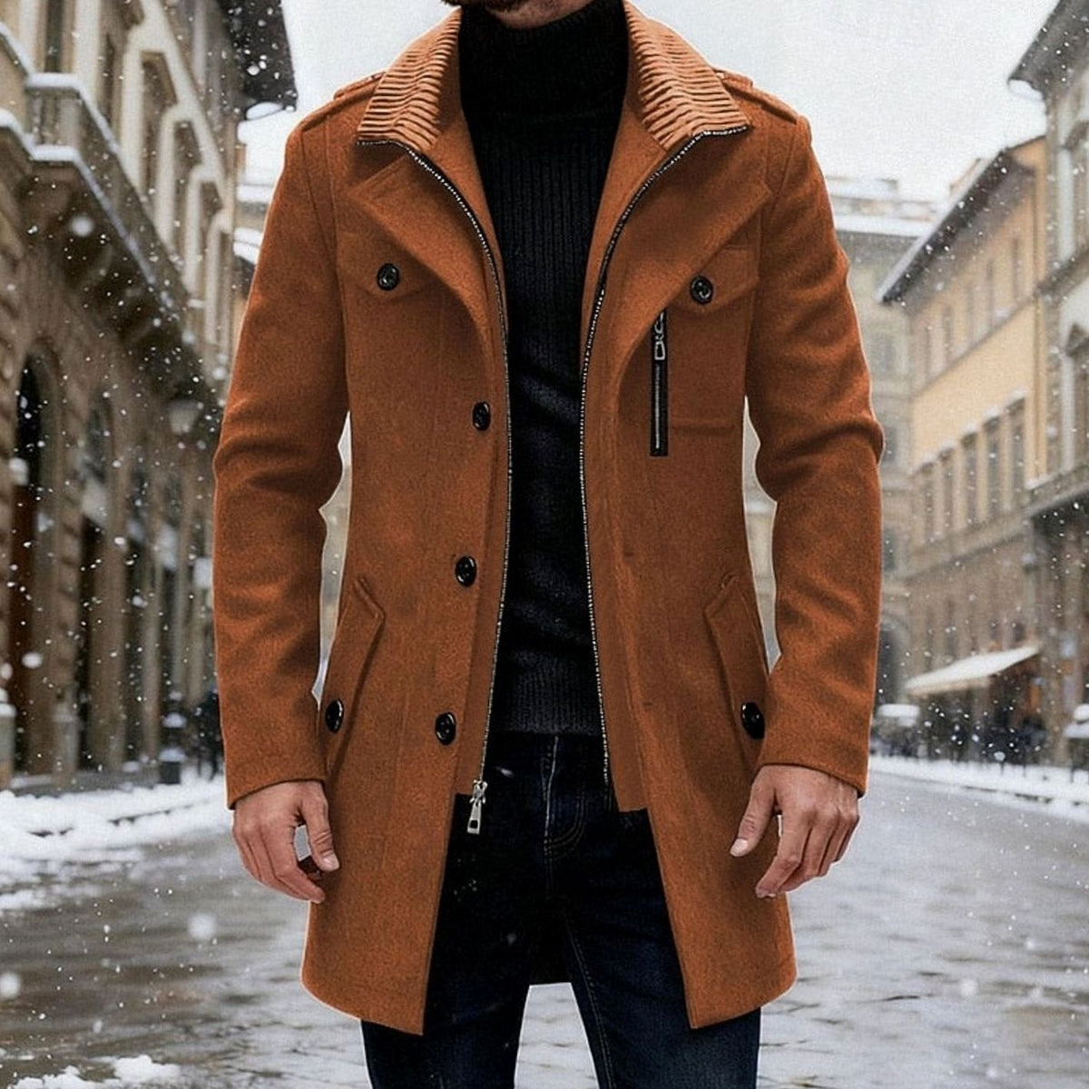 Vincent | Double-Breasted Tailored Wool Coat for Men