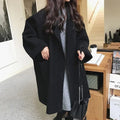 Women's Oversized Wool Blend Coat, Belted with Patch Pockets 7