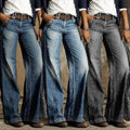 Women's Wide Leg Jeans, High Rise Faded Wash 2