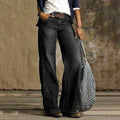 Women's Wide Leg Jeans, High Rise Faded Wash 5