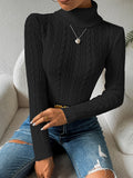 Noor | Slim Fit Cable Knit Turtleneck Sweater for Women 2
