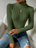 Noor | Slim Fit Cable Knit Turtleneck Sweater for Women 5