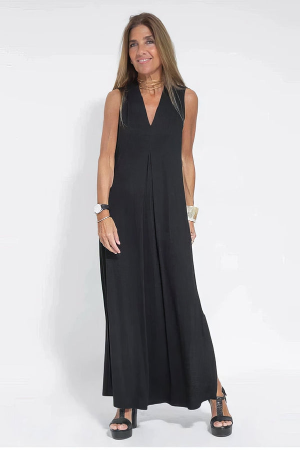 Plus Size Maxi Dress Sleeveless V-Neck Casual