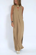 Plus Size Maxi Dress Sleeveless V-Neck Casual 3