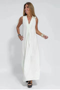 Plus Size Maxi Dress Sleeveless V-Neck Casual 4