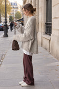 Women's Oversized Jumper, Relaxed Crew Neck with Pocket 3