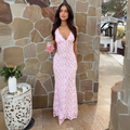 Women's Floral Wedding Guest Dress Midi Formal 2