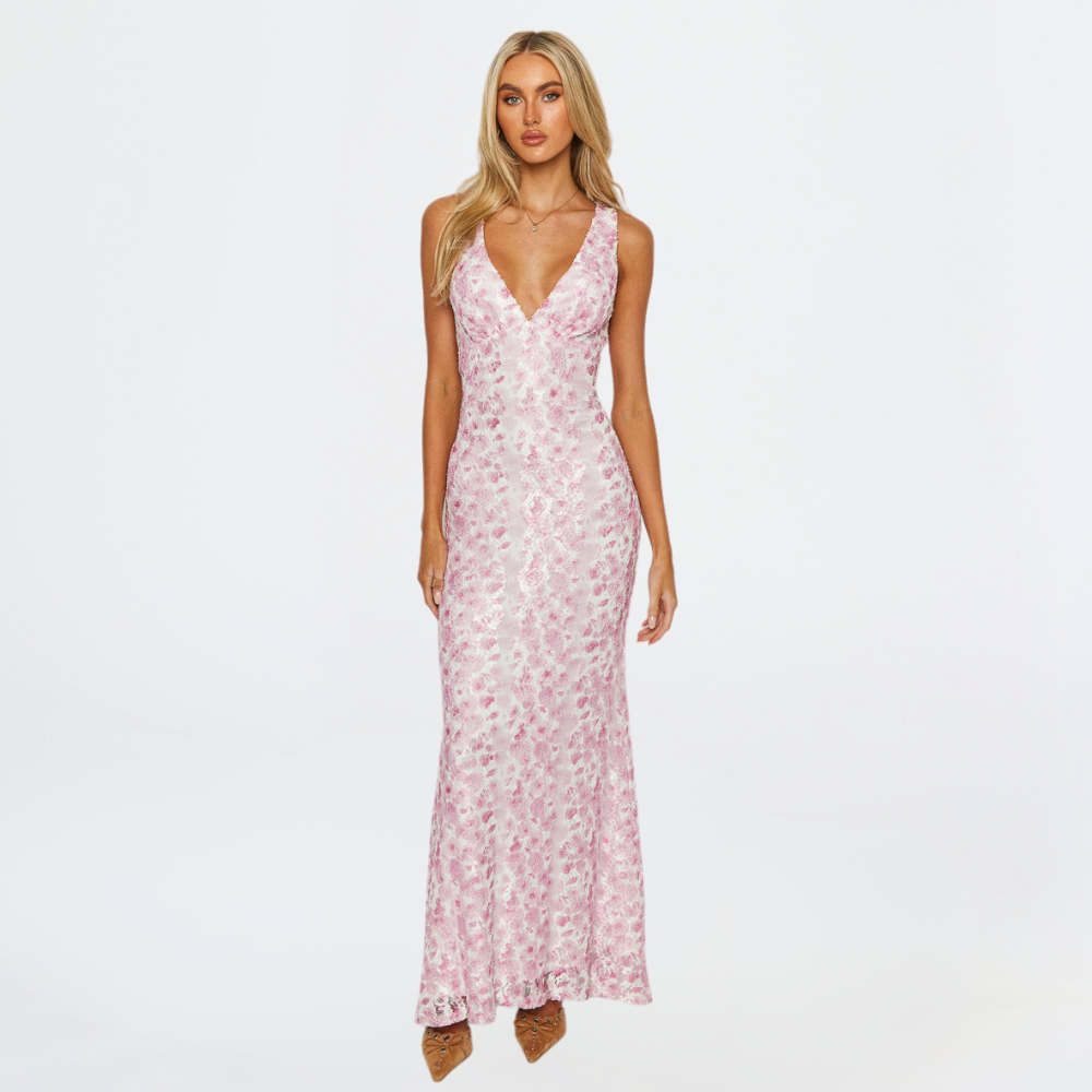 Women's Floral Wedding Guest Dress Midi Formal