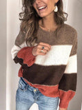 Juno | Comfy Women's Color Block Striped Sweater 4