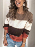 Juno | Comfy Women's Color Block Striped Sweater 5