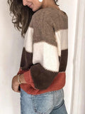 Juno | Comfy Women's Color Block Striped Sweater 6