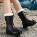 Fur Lined Lug Sole Snow Boots for Women 6