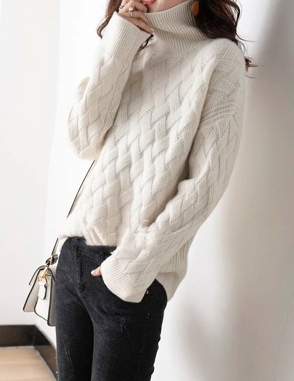 Liesel | Oversized Cable Knit Turtleneck Sweater for Women
