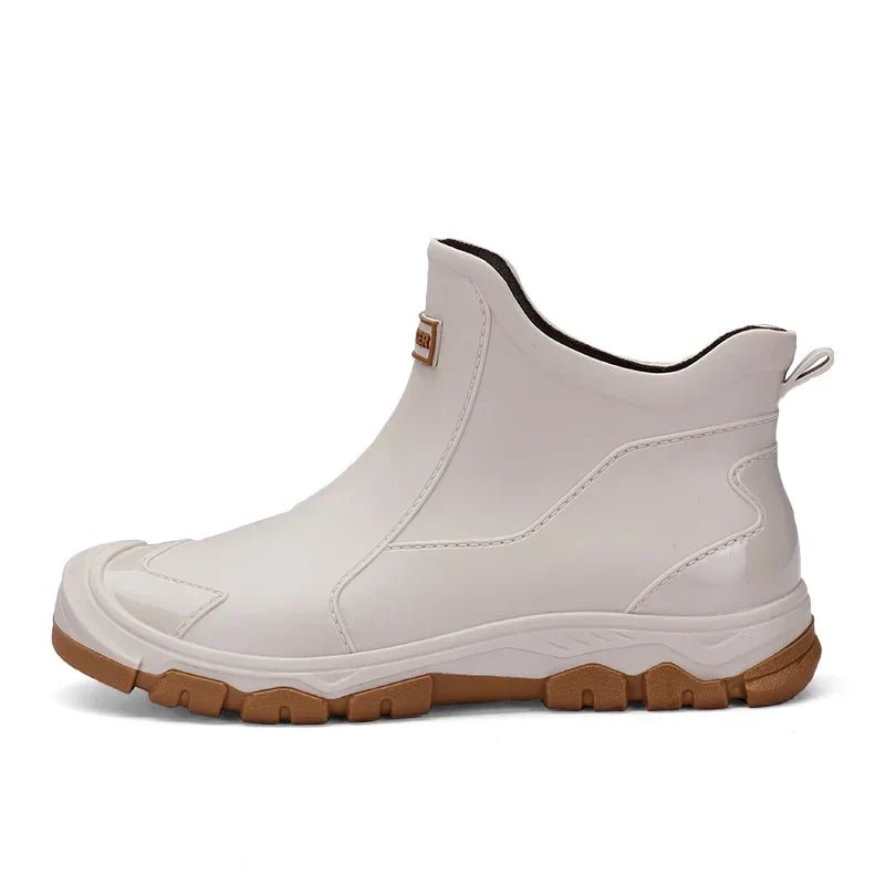 Women's Ankle Wellington Boots, Waterproof Rugged Tread