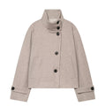 Women's Cropped Wool Blend Coat, High Stand Collar 2