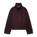 Women's Cropped Wool Blend Coat, High Stand Collar 3