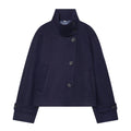 Women's Cropped Wool Blend Coat, High Stand Collar 5