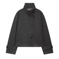 Women's Cropped Wool Blend Coat, High Stand Collar 8