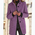 Seraphine | Wool-Blend Stand-Collar Button-Up Coat for Women 4