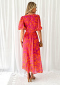 Women's Floral V-Neck Maxi Dress Wedding Guest 4
