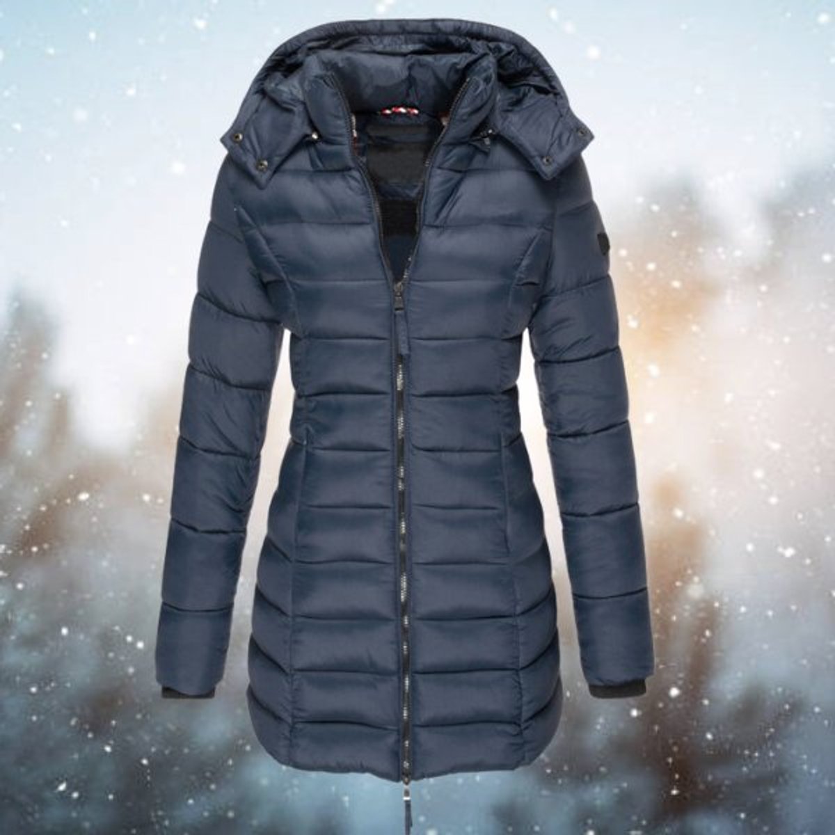 Women's Puffer Coat, Hooded Quilted with Full Zip